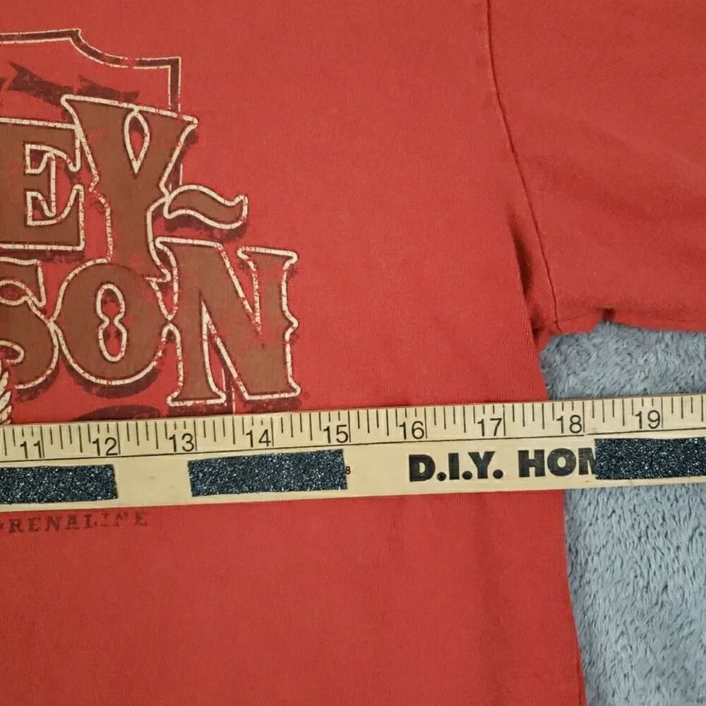 Harley Davidson T Shirt Short Sleeve Biker Bob's Motown MI Orange Men Sz M